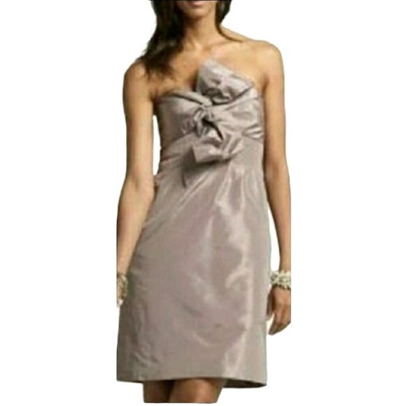 Y2K New J. Crew 8 Mini Dress Silk Strapless Party Bow Prom Party Formal Pockets - Picture 11 of 13
